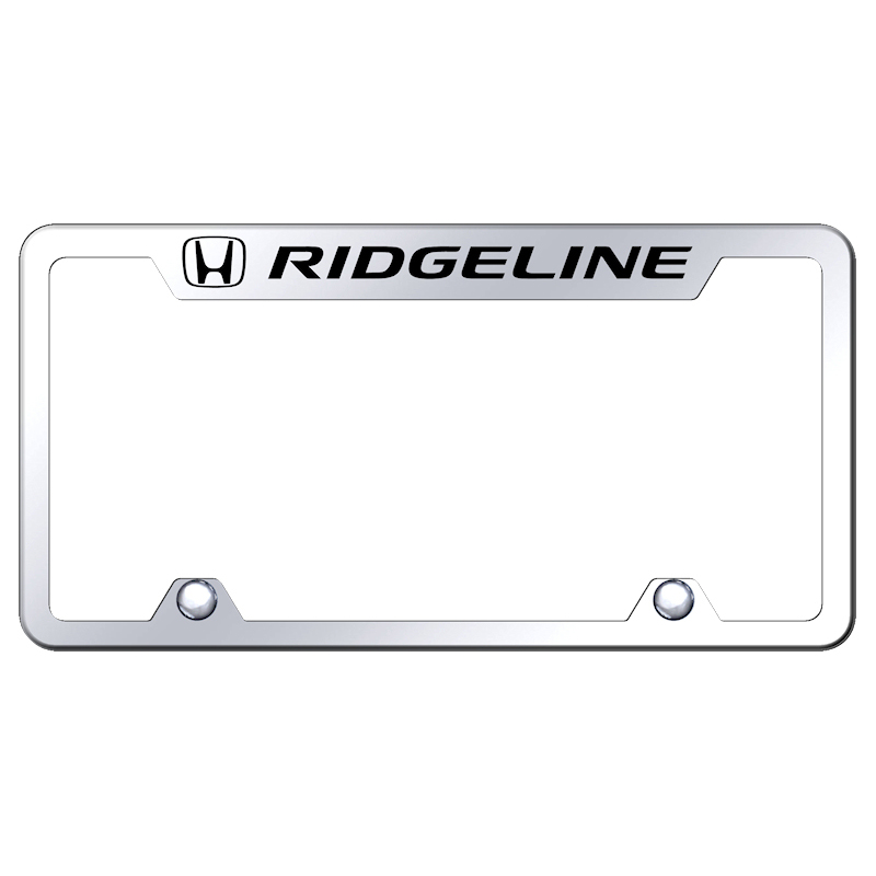 Truck License Plate Frame with Honda Ridgeline on Stainless Steel