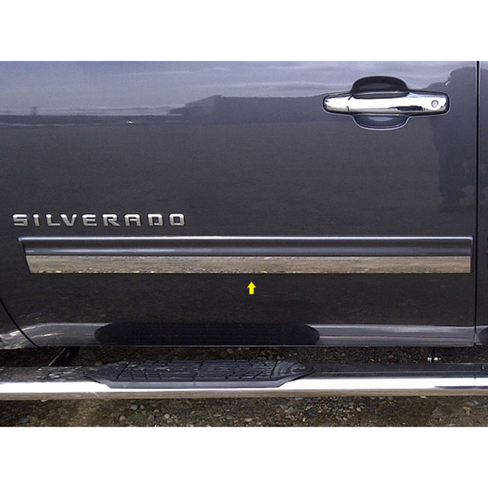 2p Luxury FX Chrome 1 13//16/' Side Molding Insert for 09-13 Chevy Silverado