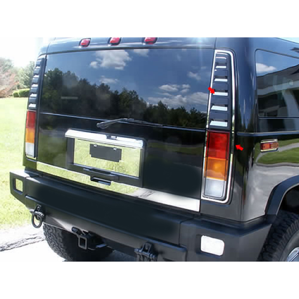 14PC LUXURY FX Chrome Tail Light Trim Ring Package for 2003-2009 Hummer ...