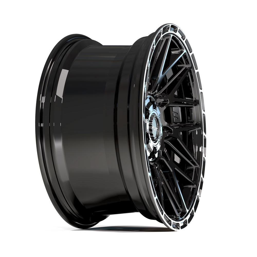 Gloss Black Wheel w/Brushed Face 22x10 for 88-00 Chevy C2500 by 4PLAY - RVO5353