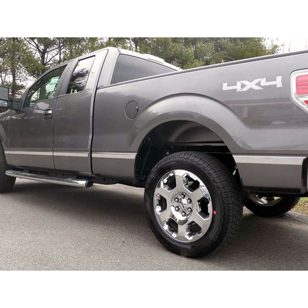 10p Luxury FX Chrome Molding Insert (w/o Flares) fit for 2004-14 Ford F150 6.5'