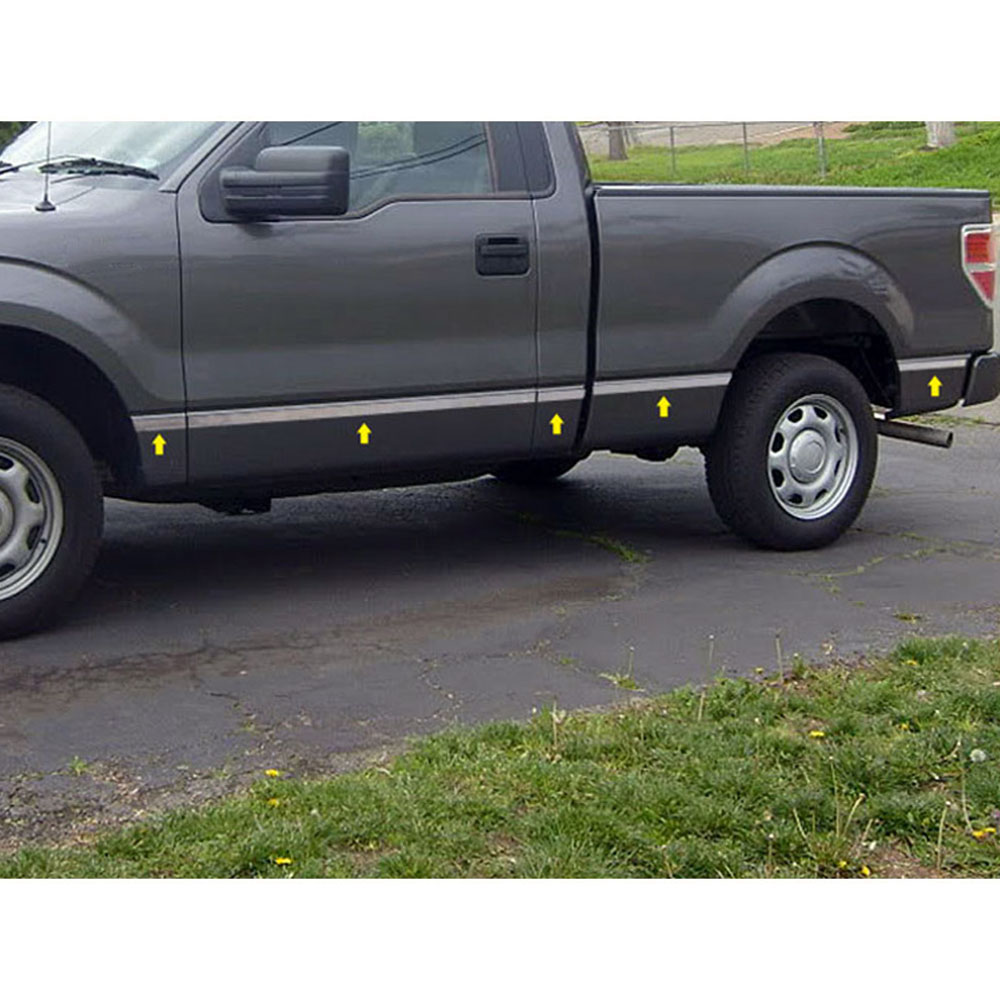 10p Molding Inserts fits 04-08 Ford F-150 Reg Cab 8' Bed w/o Flares by Luxury FX