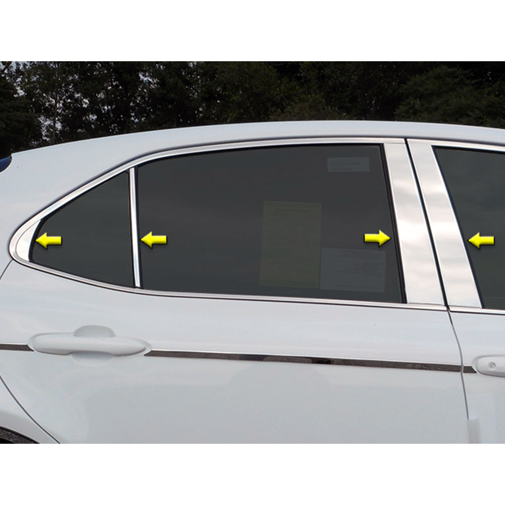 Luxury FX Chrome Stainless Pillar Post Trim 8pc Fit For 2018-22 Toyota Camry 4DR