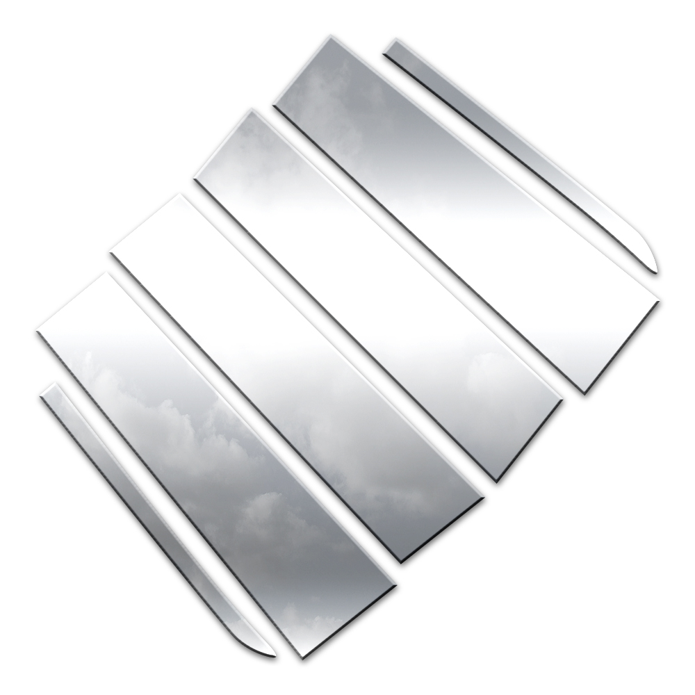 Polished Pillar Post Trim 6pcs (fits: 2019-2023 Chevy Silverado 1500 Double Cab)