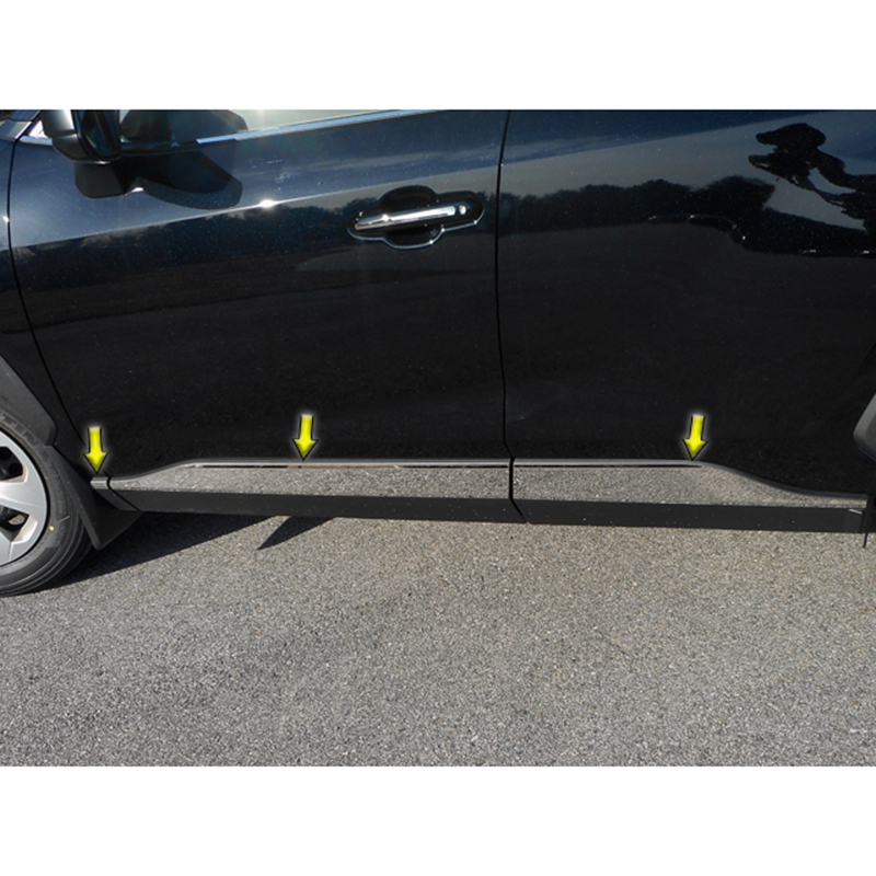 Polished Rocker Panel Trim Upper Kit 6pcs (fits: 2019-2023 Toyota Rav4)