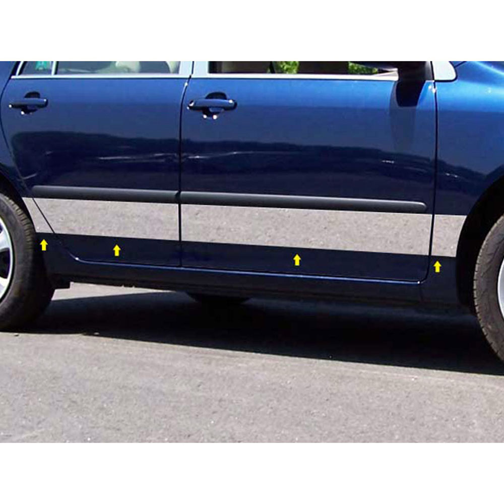 8pc. Luxury FX Chrome 4.875' Side Accent Trim fit for 2003-2008 Toyota Corolla