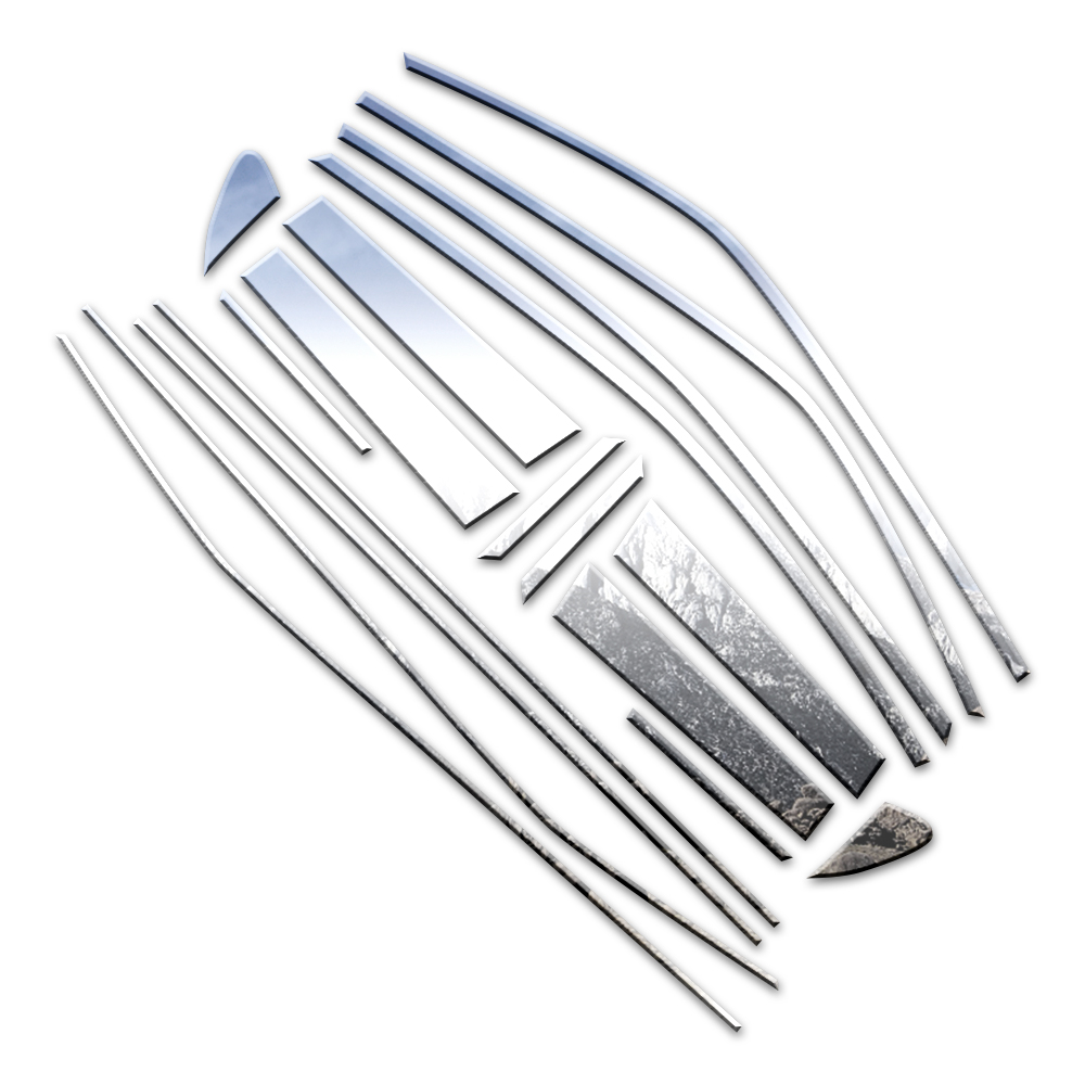 18p Luxury FX Chrome Window Package (w/Posts & Sill) fits 2014-19 Toyota Corolla