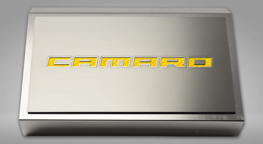 Fuse Box Cover Yellow Carbon Fiber Camaro 2pc fits 16-21 Chevy Camaro [Polished]