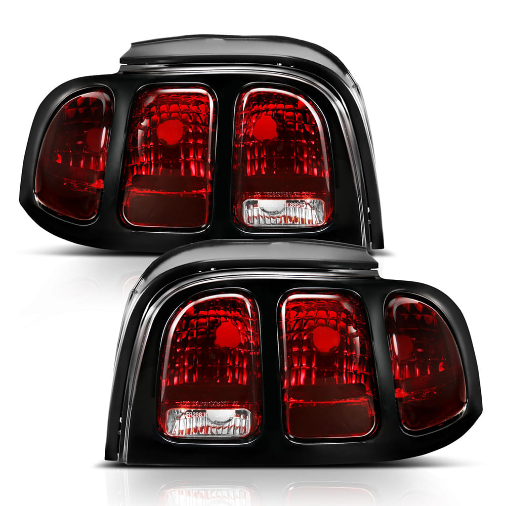 Black Dark Red Lens Tail Light Assembly fits 1996-1998 Ford