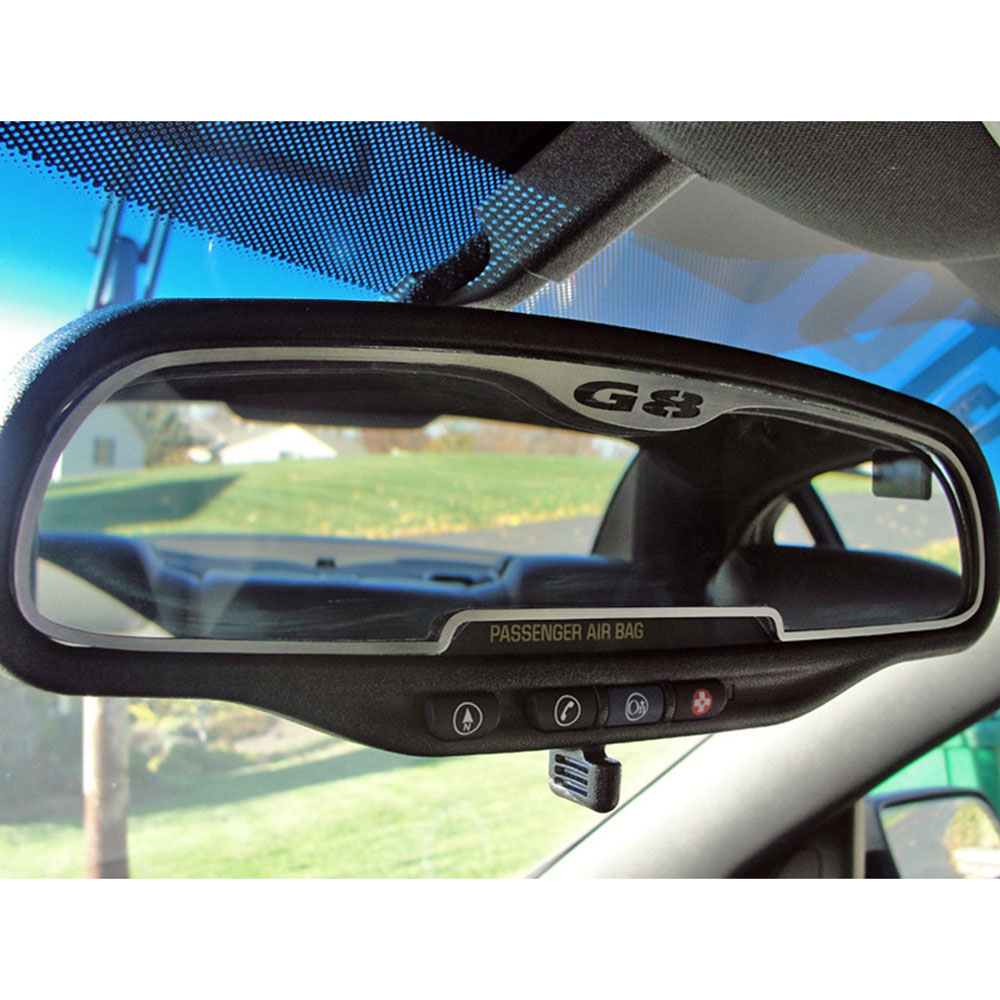 For Pontiac G8 2008-2009 ACC Brushed Rear View Mirror Trim w G8 Logo
