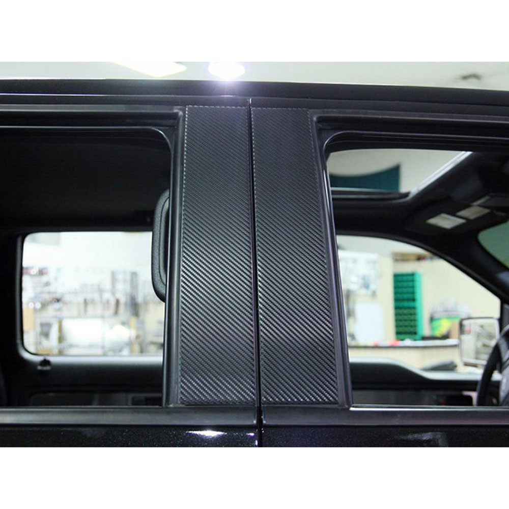 Pillar Post Covers CF Vinyl Wrap for 2010-2014 Ford F-150 Raptor [Stainless]