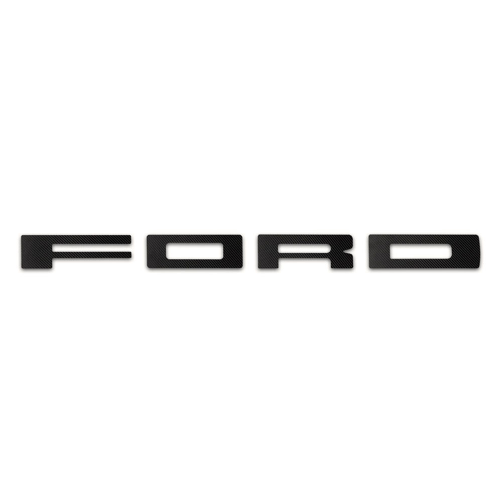 Front 'Ford' Grille Letter Kit C-Fiber Wrap for 2010-2014 Ford F-150 Raptor