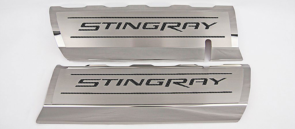 Fuel Rail Covers Black Carbon Fiber Vinyl 