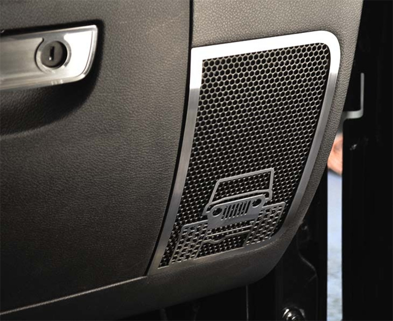 2pc Off Road Speaker Grilles for 2007-2018 Jeep Wrangler JK/JKU [Polished]