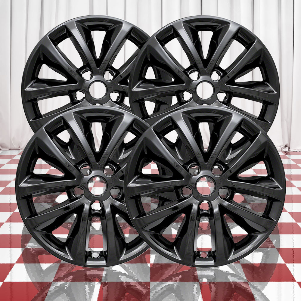 Set Of 4 Gloss Black 10 Spoke 17 Wheel Skins For 2016