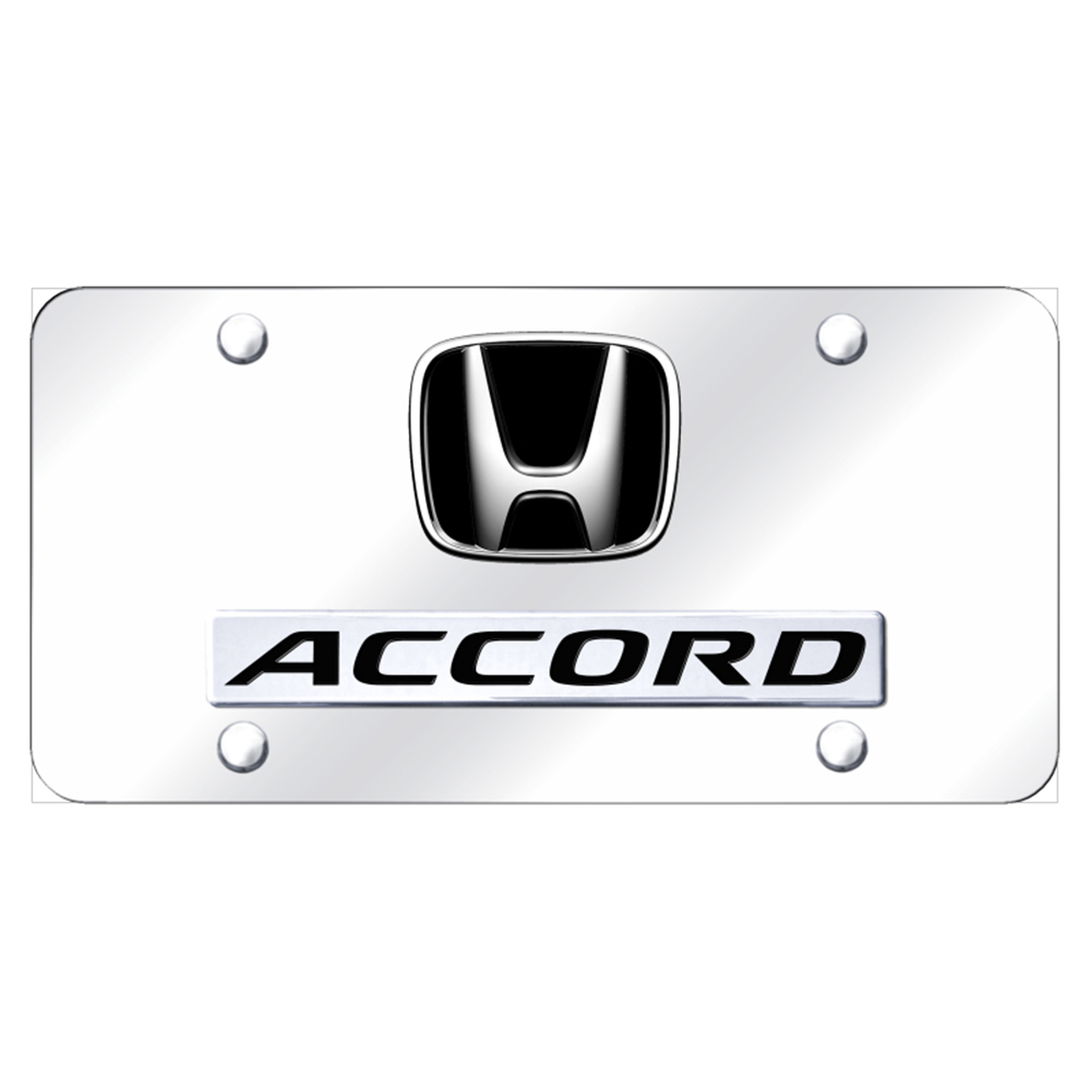 Licensed Chrome License Plate w/Dual Chrome for Honda Accord - AUGD2011