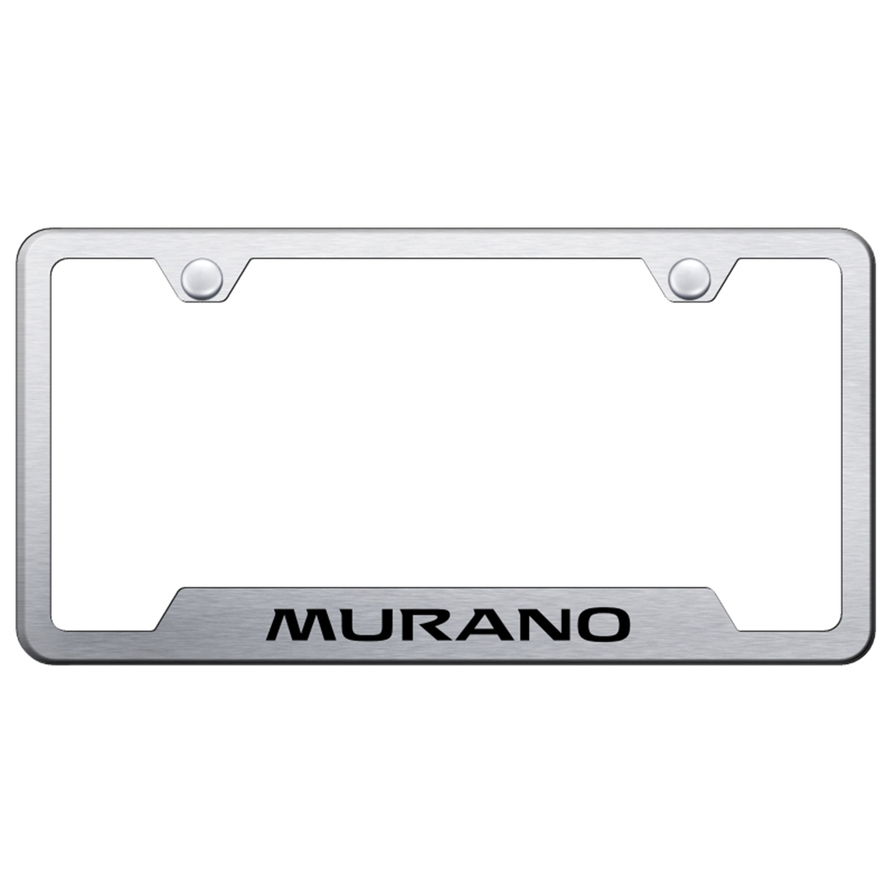 Brushed Stainless Steel Cut-Out License Plate Frame for Nissan Murano - AUGD2407