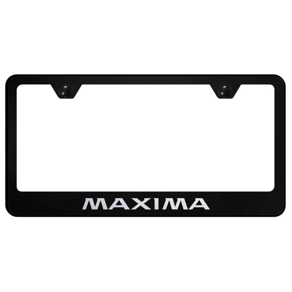 Licensed Black License Plate Frame - Laser Etched for Nissan Maxima - AUGD2882