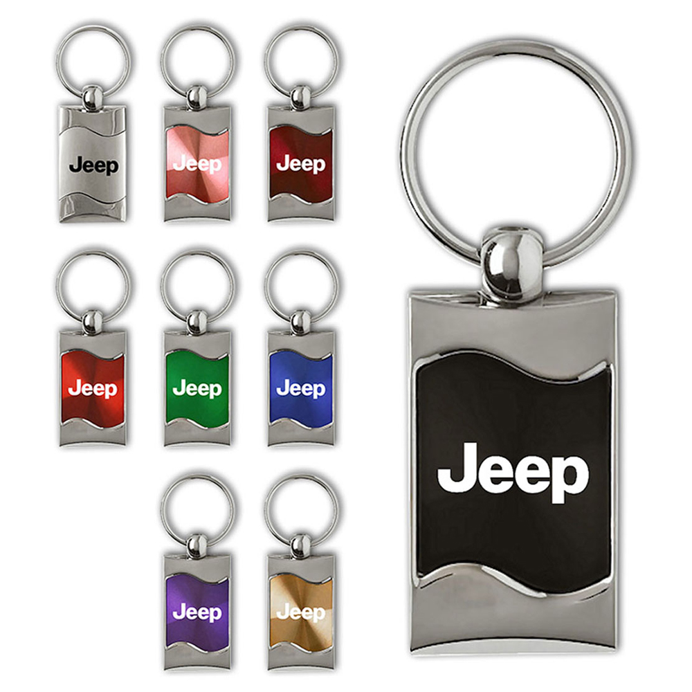 Name Rectangular Wave Keychain for Jeep - AUGDP0879