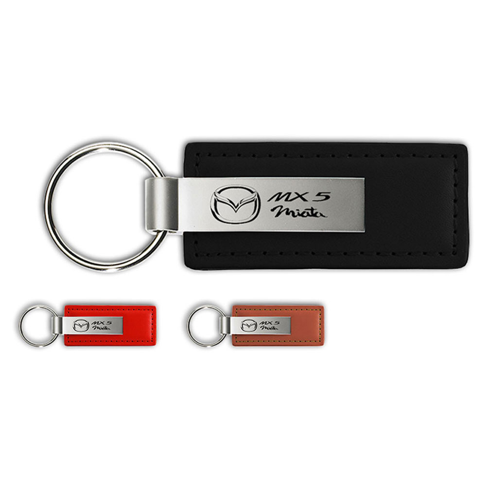 Genuine Italian Leather Keychain Keyring for Mazda Miata MX-5 Key Fob