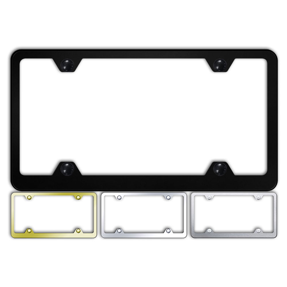4 Hole Blank Stainless Steel Wide Body License Plate Frame