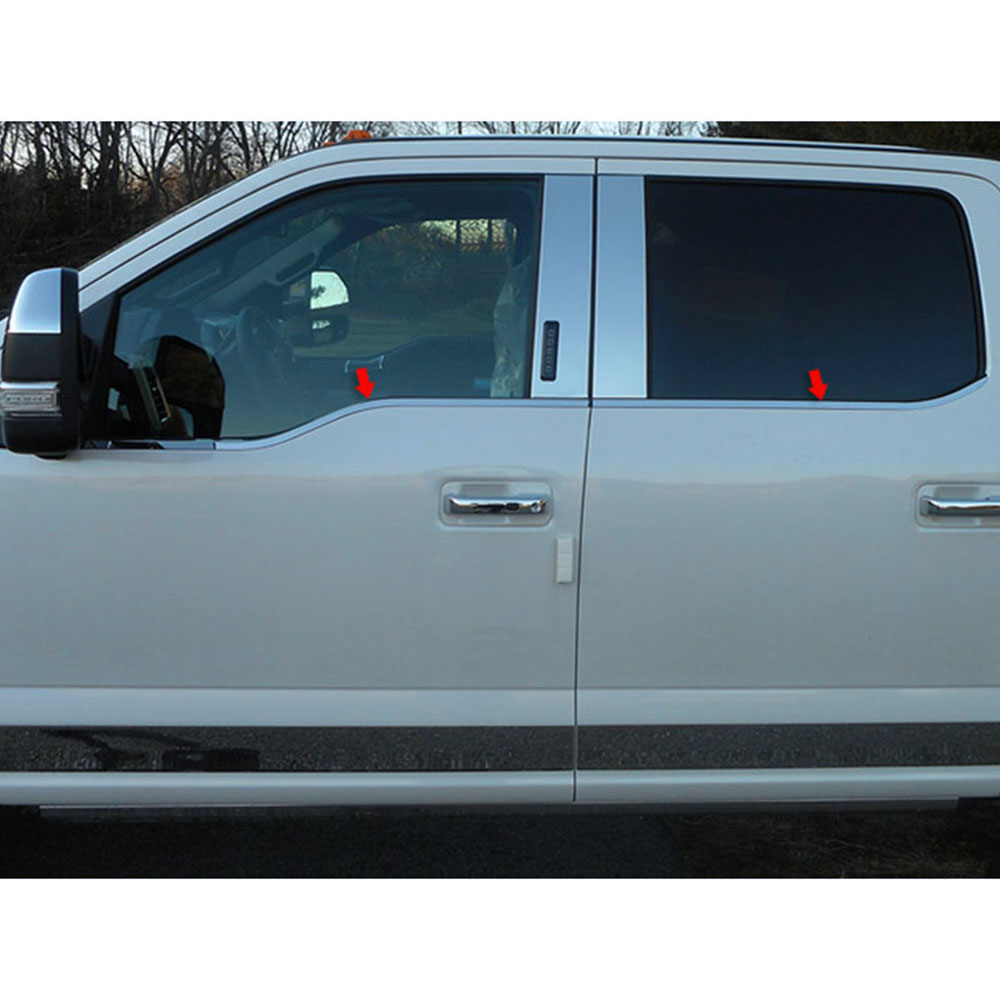 4pc Luxury FX Window Sill Trim Set for 2015-2019 Ford F-150 Super Crew Cab