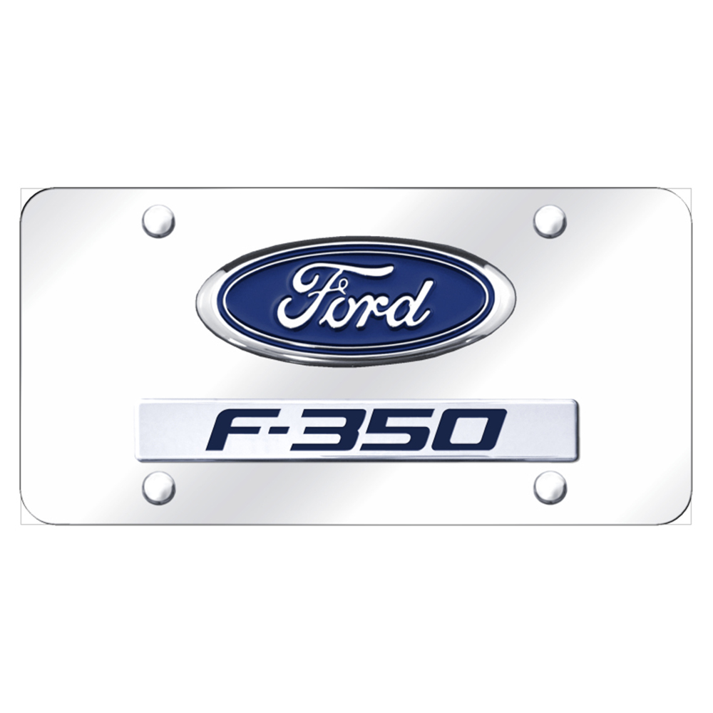 Officially Licensed Chrome Ford Explorer Name on Black License Plate