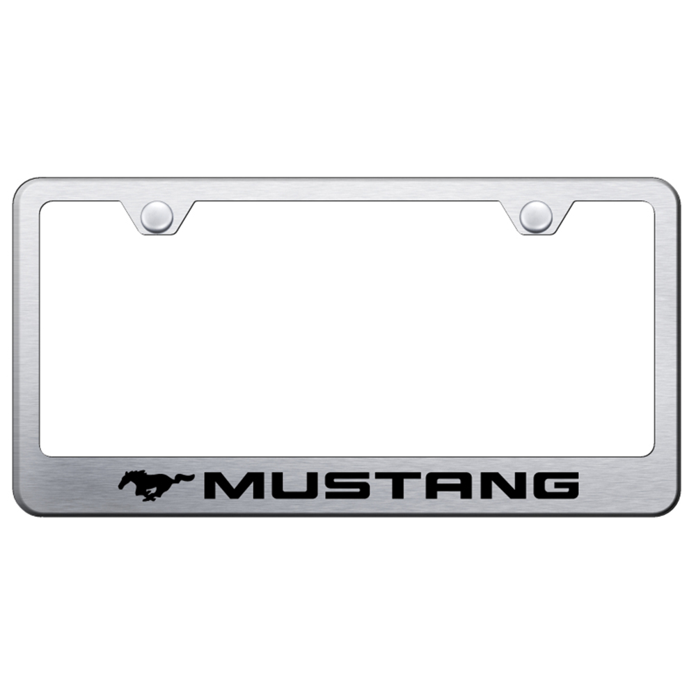 Ford Mustang on Brushed Stainless Steel License Plate ...