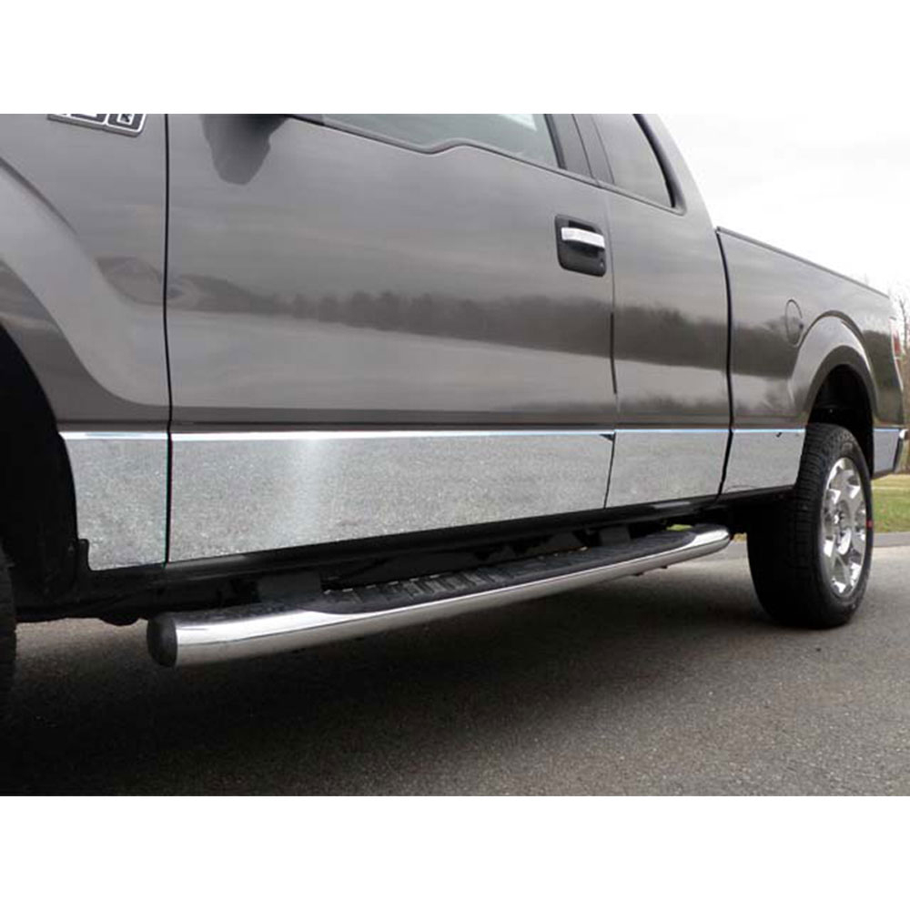 12p LuxuryFX Chrome 1 1//2/' Molding Insert w//Flares for 2009-2014 Ford F150 6.5/'