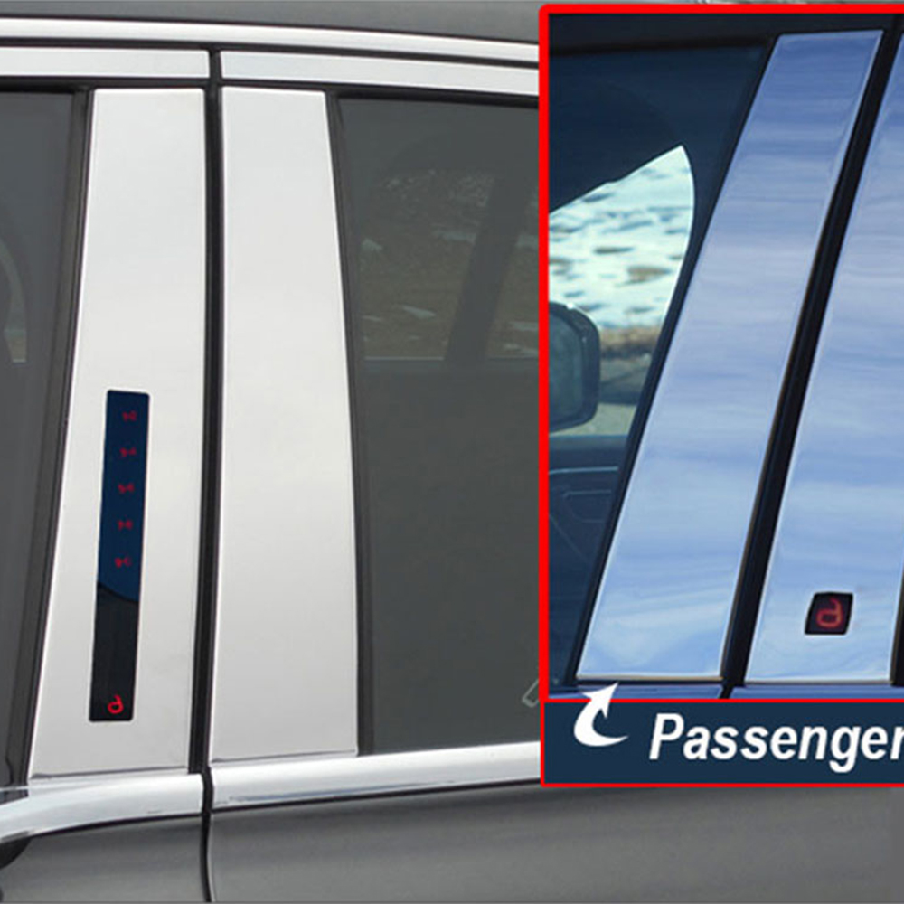 2017-2019 Lincoln Continental 4Pc Chrome Pillar Post Trim Stainless Steel Door