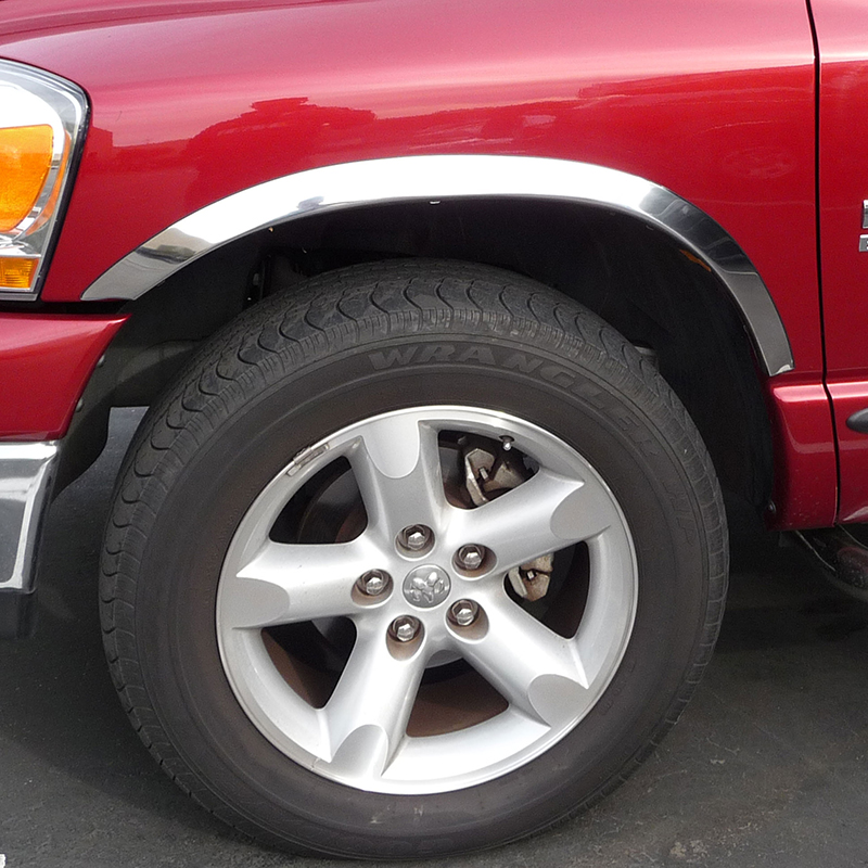 99-06 Silverado Sierra 4PC Set Chrome Polished Stainless Steel Short Fender Trim
