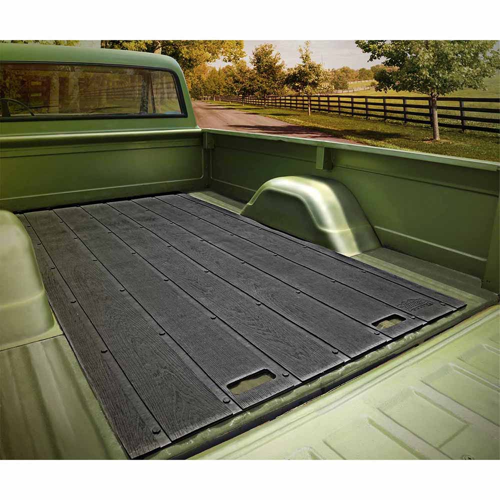 Wood Grain Etched Black Rubber Truck Bed Mat [8 Feet x 4 Feet x 3/8 Inch] eBay