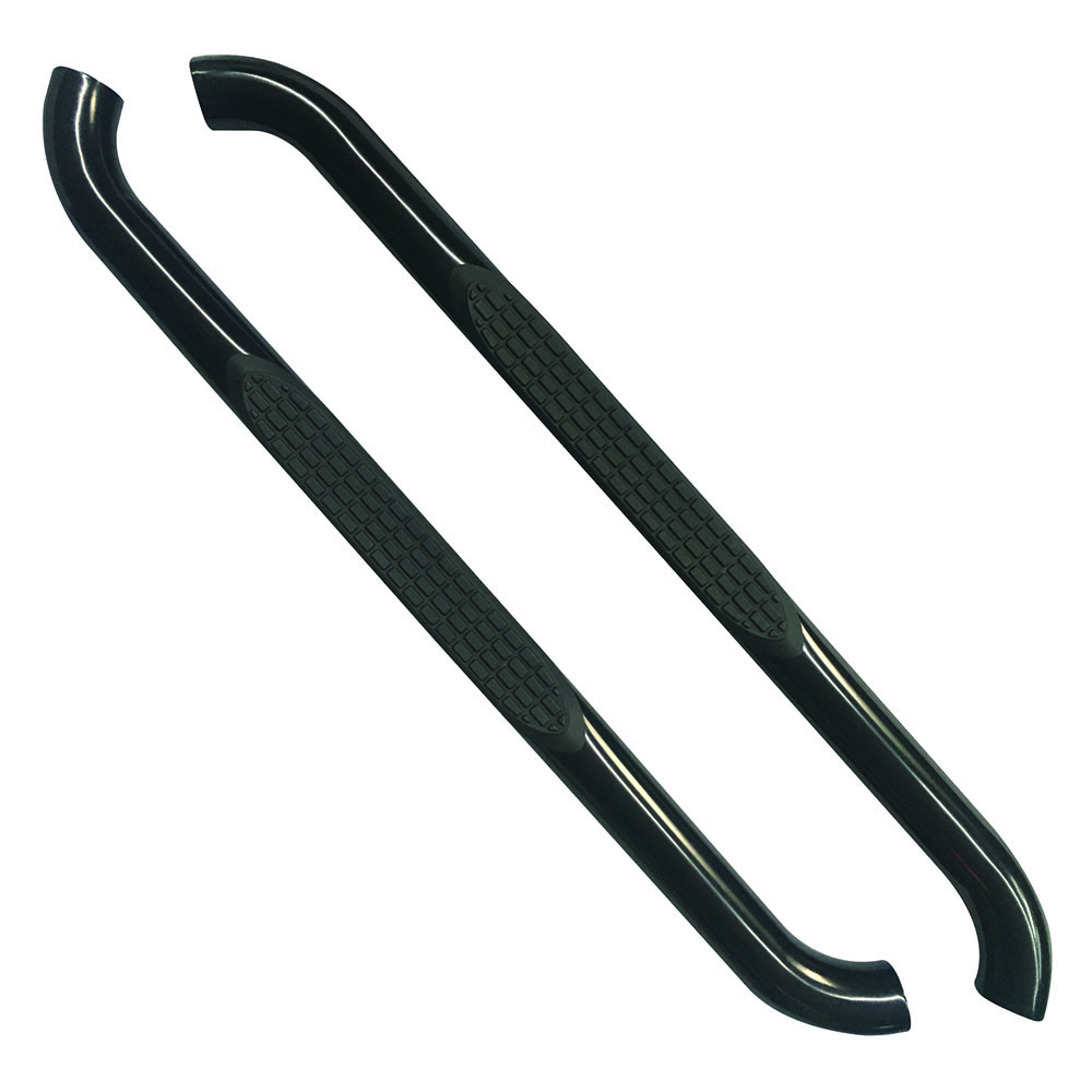 LUND 22587915 Nerf Bar Round 3 Black Stainless Steel Bent for Chevrolet and GMC Full Size Trucks with Crew Cab