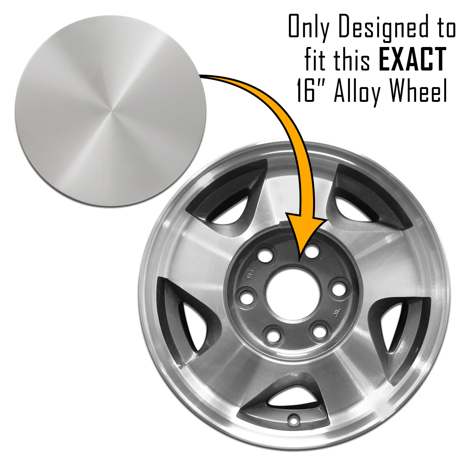 4 CHEVY GMC 16" Smooth Aluminum 6 Lug Wheel Center hubcaps Hubs Rim Nut