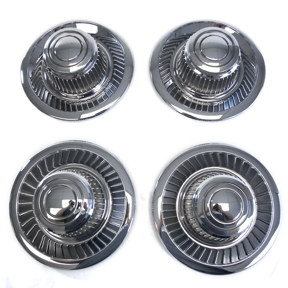 Chrome Derby Style Center Caps for 1967-1982 GM Classic (QTY: Four)