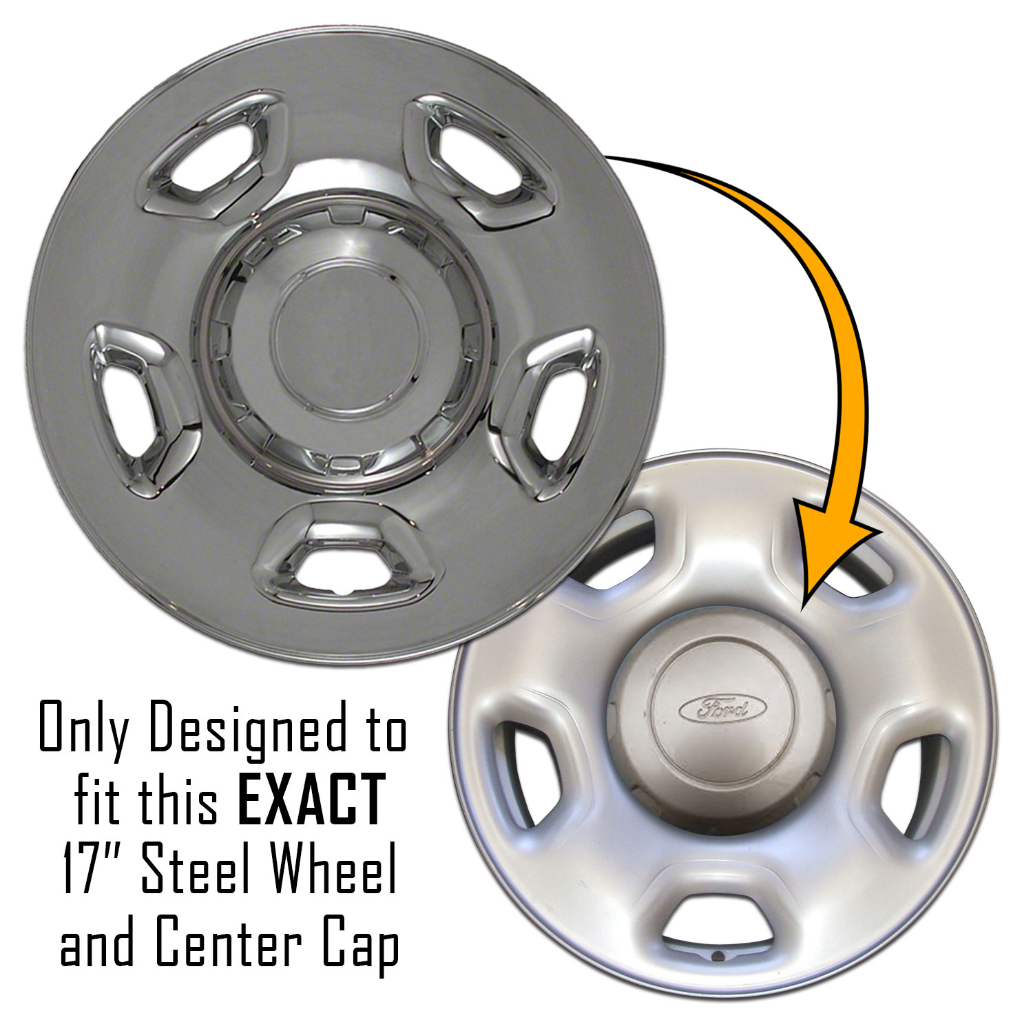 4 CHROME 0412 Ford F150 17" Wheel Skins hubcaps Simulators Hubs Lug