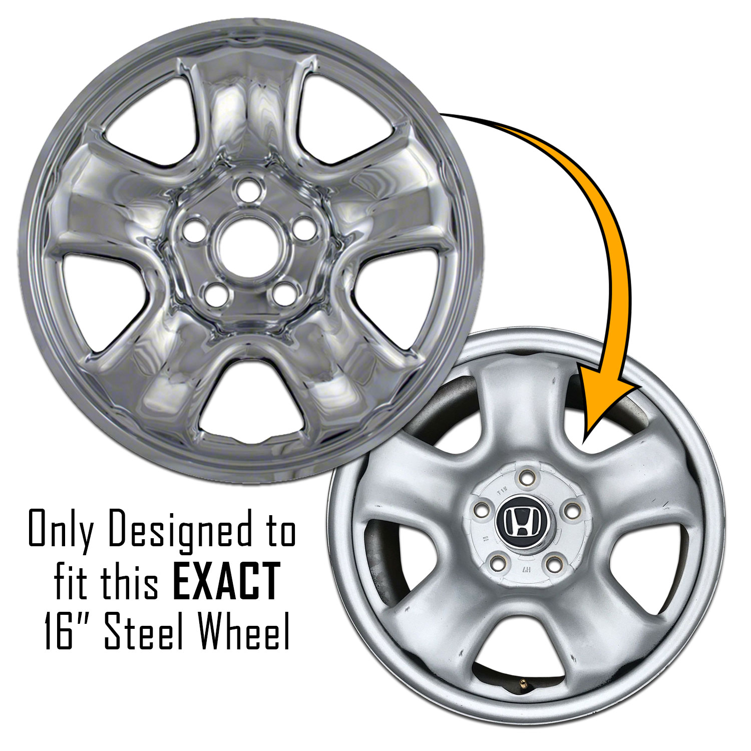 4 CHROME 201216 Honda CRV 16" Wheel Covers Rim Skins hubcaps for Steel