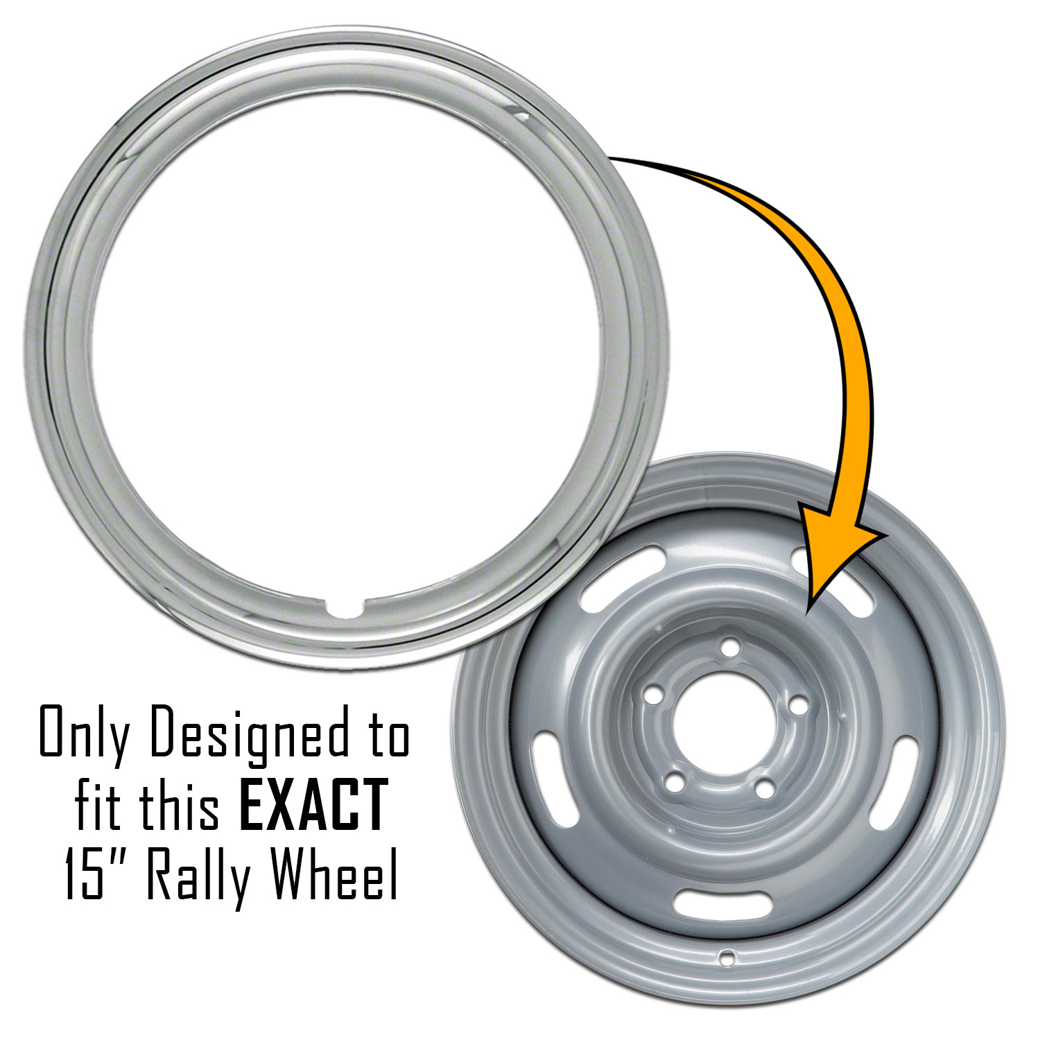 Car & Truck Parts 4 CHEVY GM 15" 15X8 RALLY WHEEL 3" DEEP TRIM RINGS ...