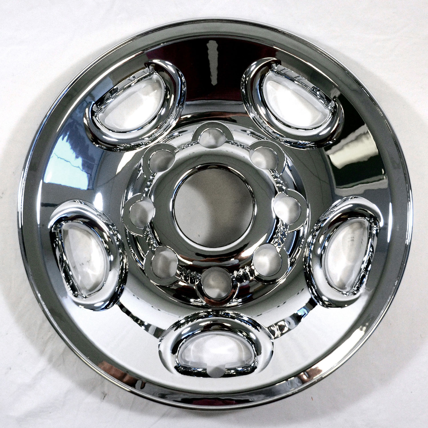 Set Of 4 Chrome Wheel Center Caps For 8-Lug Chevy & GMC Trucks - Replacement For 16-17 Inch Stock Wheels