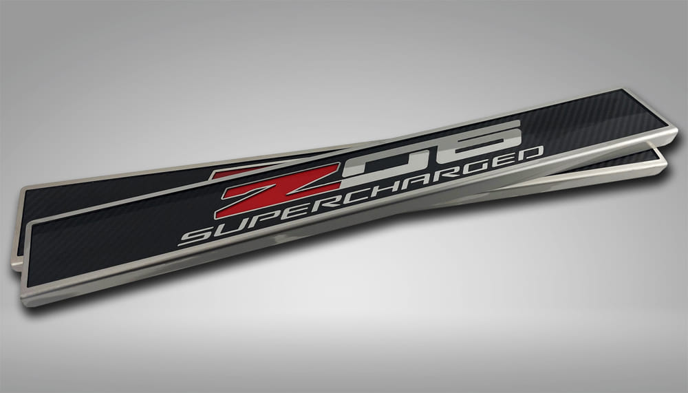 Door Sills w/"Z06 Supercharged" for 2014-2019 Chevy Corvette - Picture 1 of 4