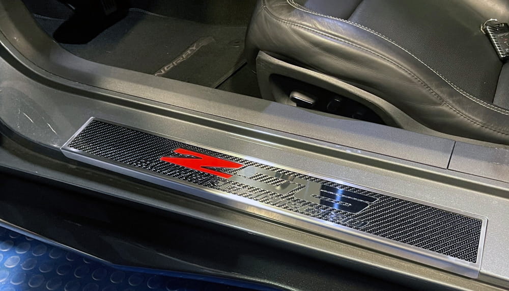 Door Sills w/"Z06 Supercharged" for 2014-2019 Chevy Corvette - Picture 3 of 4