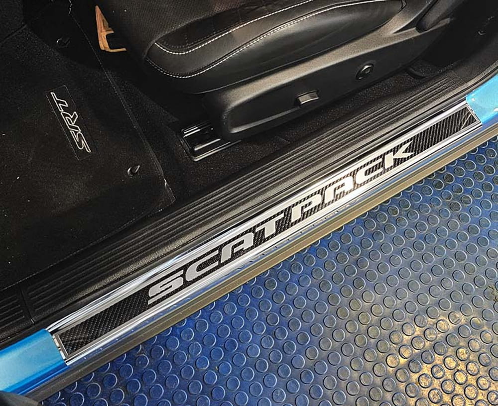 2pc Door Sills w/Blue LED "Scat Pack" for 2015-2024 Dodge Challenger - Picture 2 of 3